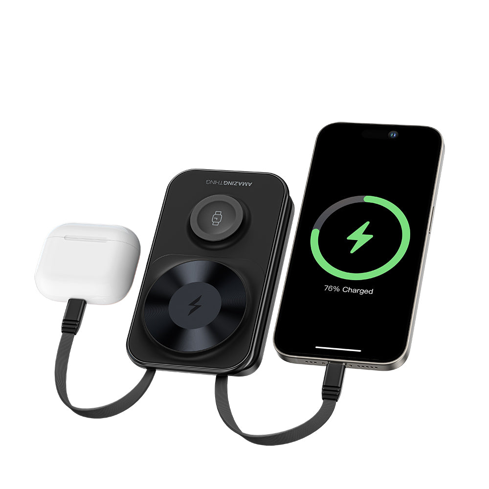 Amazingthing Thunder Pro Mag 6in1 PD22.5W Katlanabilir Standlı Kablosuz Powerbank 8000mAh Amazingthing Thunder Pro Mag 6in1 PD22.5W Katlanabilir Standlı Kablosuz Powerbank 8000mAh